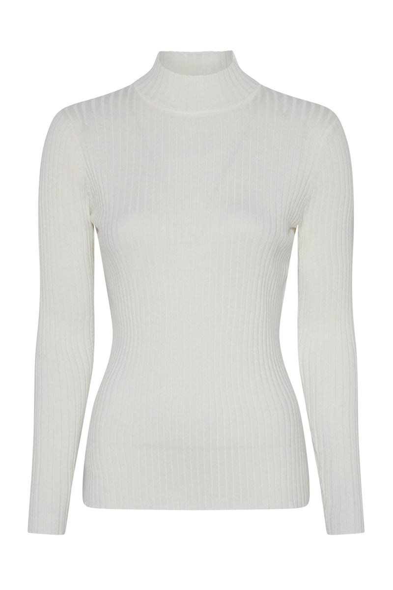 Micha Stickad Polo Rib Off White