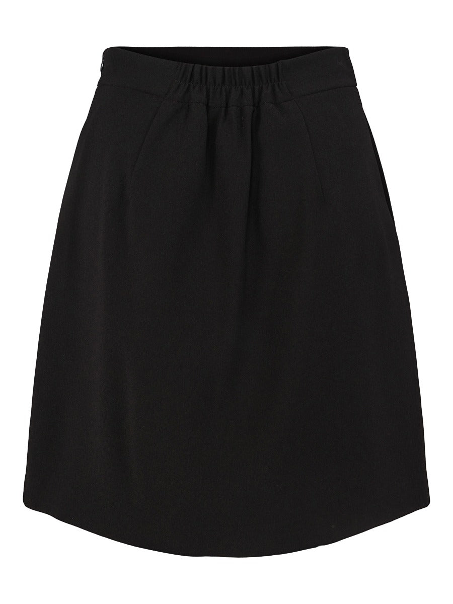 HAUST Kort kjol Black m.knappar