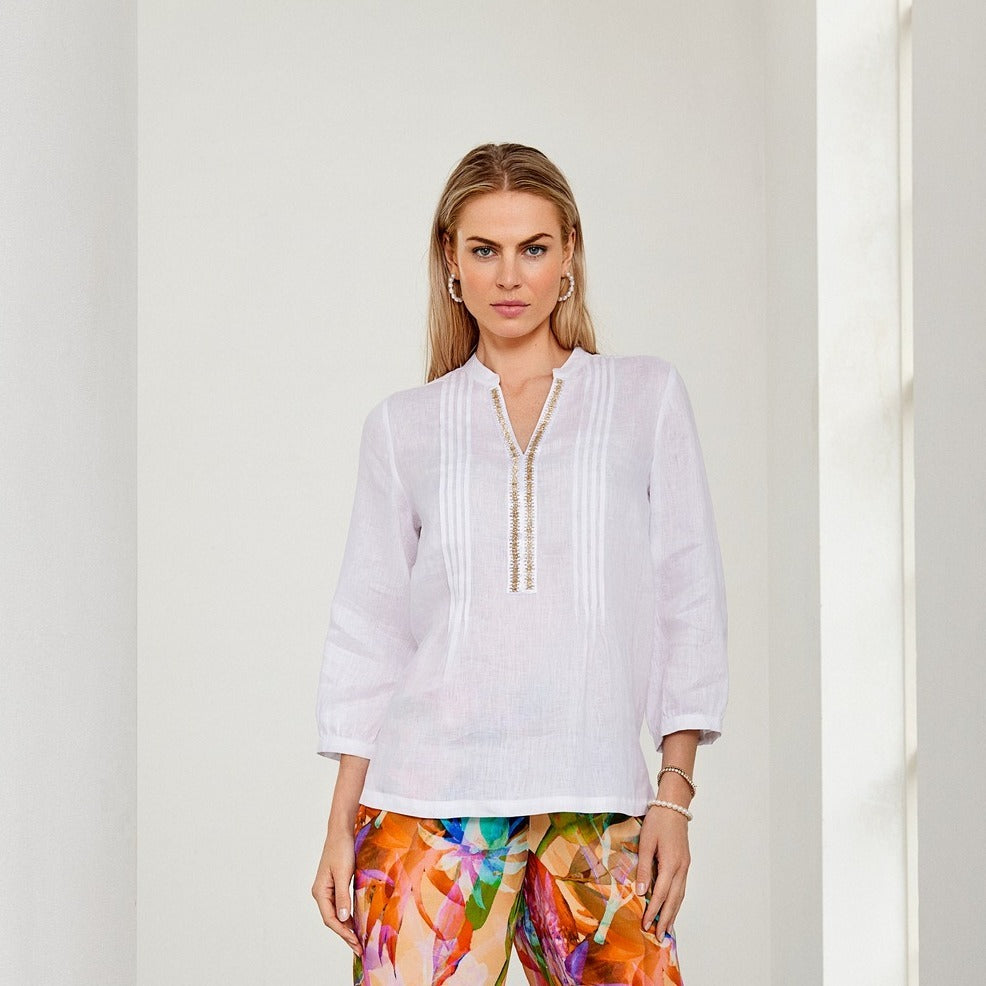 Micha Linneblus Bright White