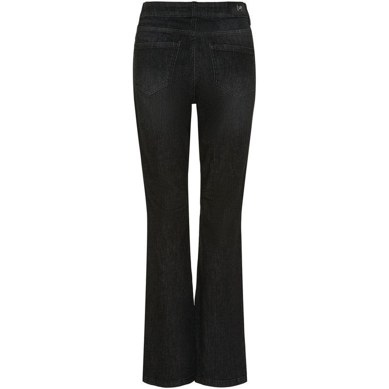 I SAY Como Flare Jeans med knapp Washed Black
