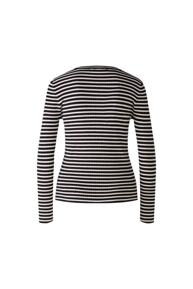 OUI Randig Tröja Black Off White