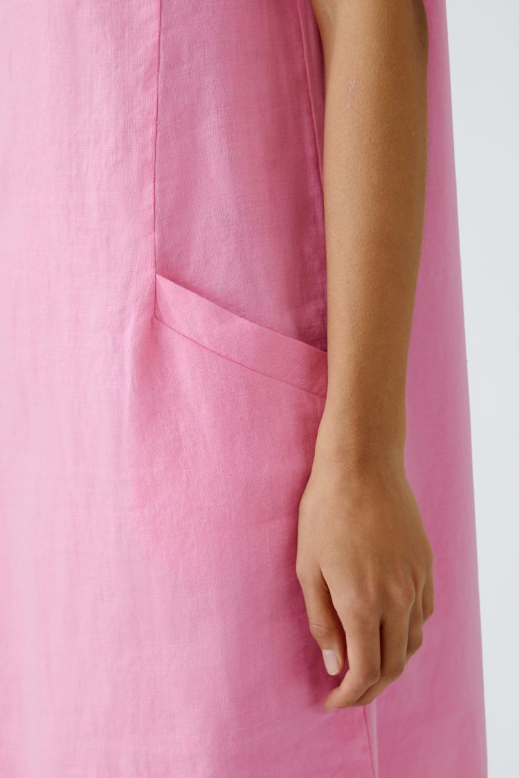 Oui enkel Linneklänning Rosa