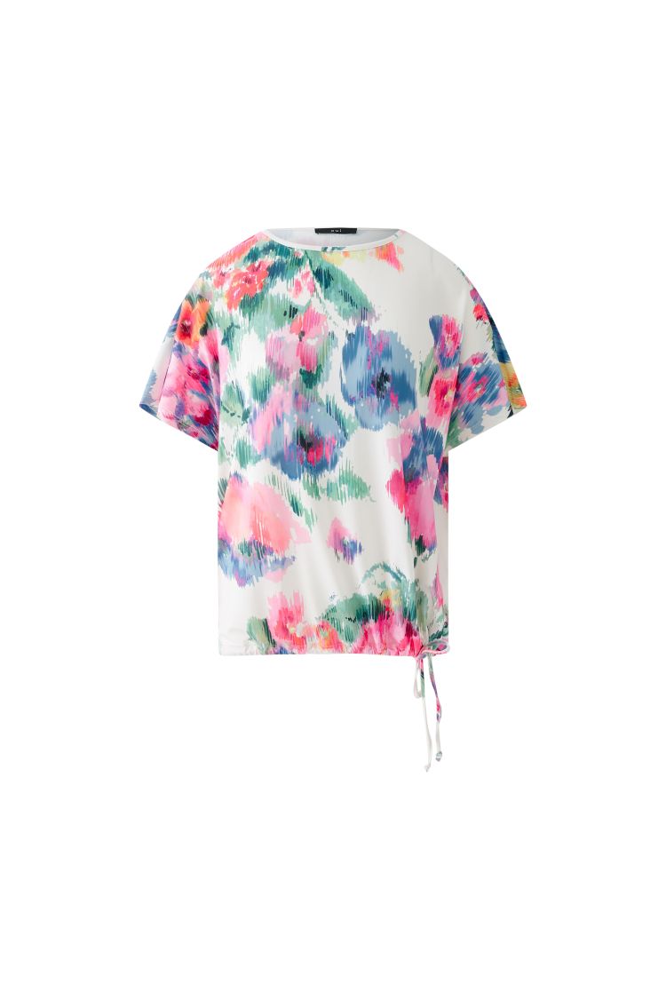 Oui kortärmade Topp blommig rosa grön