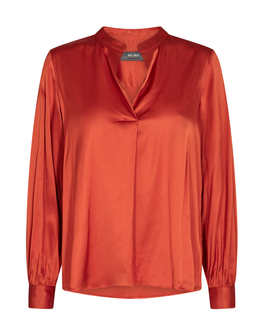 Mos Mosh Enfa Satin Blus - Fuchsia Fashion Damkläder Nätbutik
