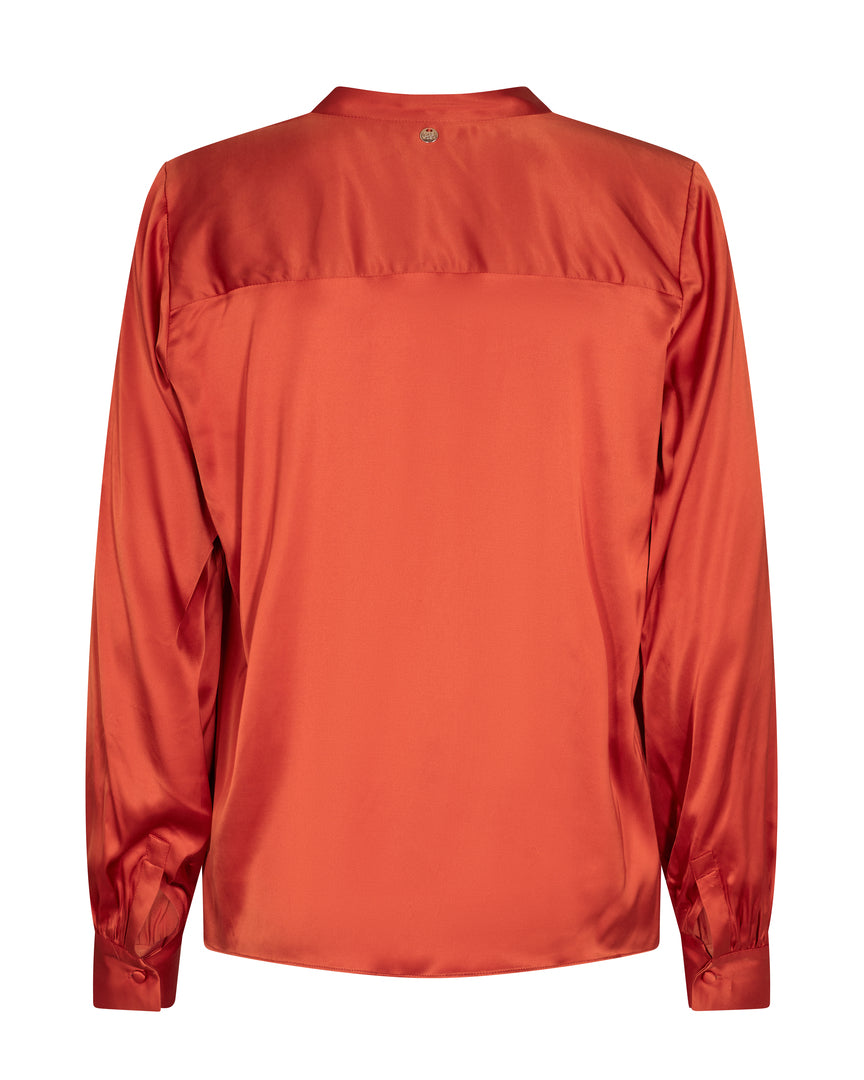 Mos Mosh Enfa Satin Blus - Fuchsia Fashion Damkläder Nätbutik