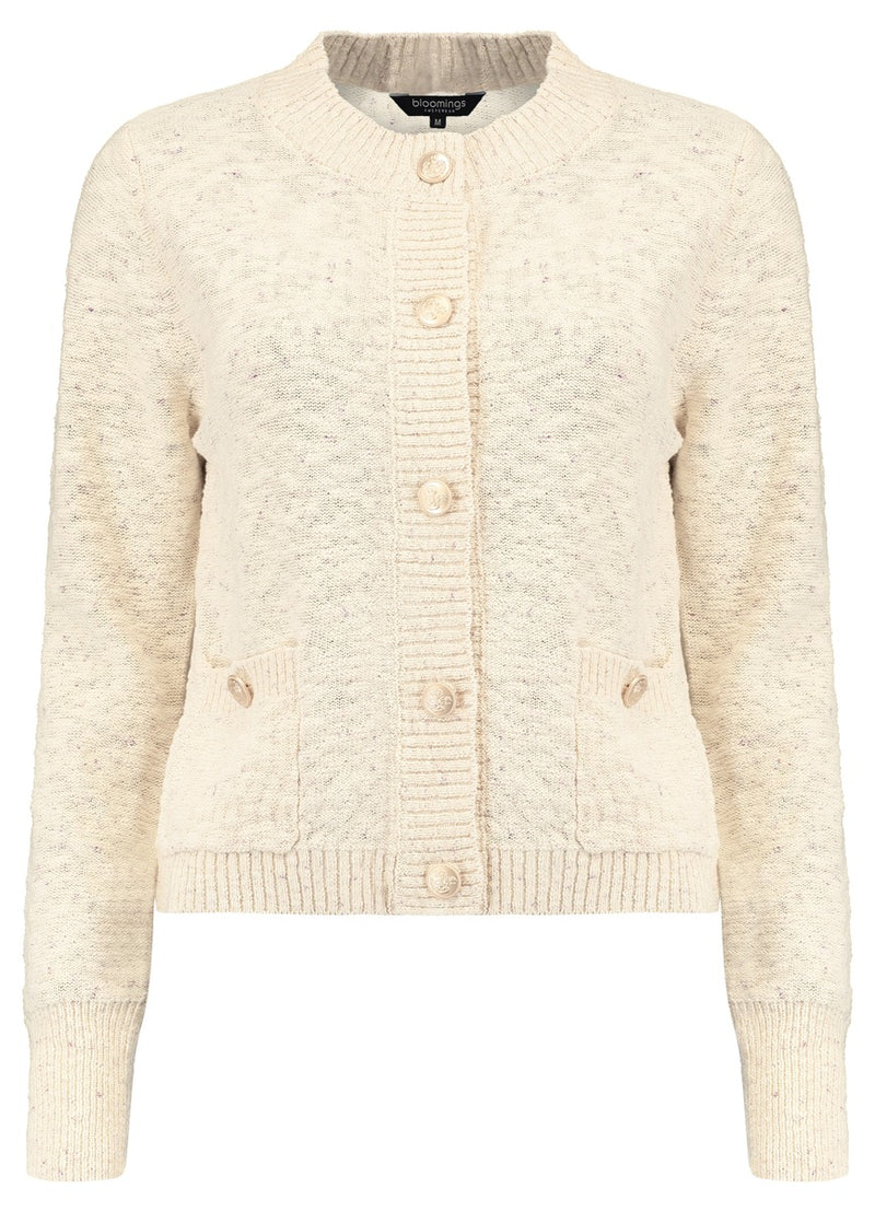Bloomings Cardigan med rund hals Sand