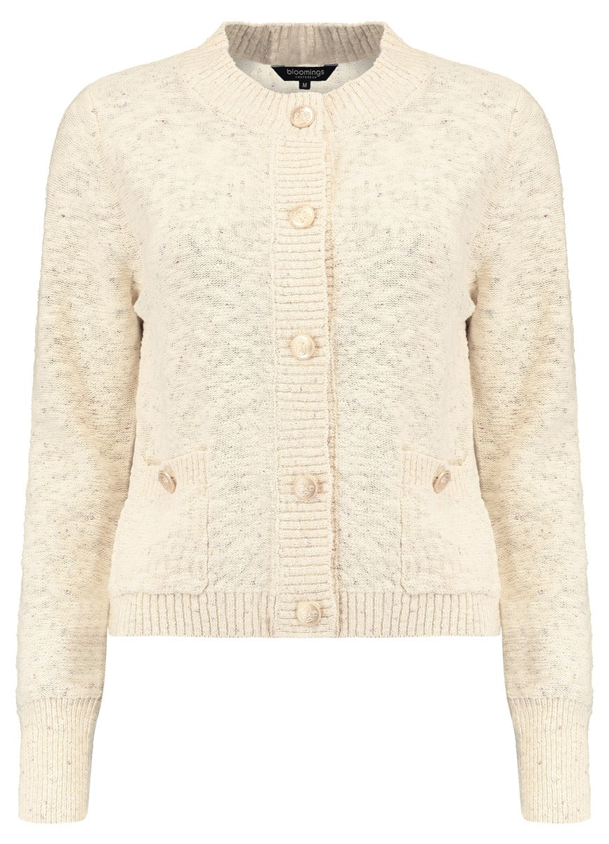 Bloomings Cardigan med rund hals Sand