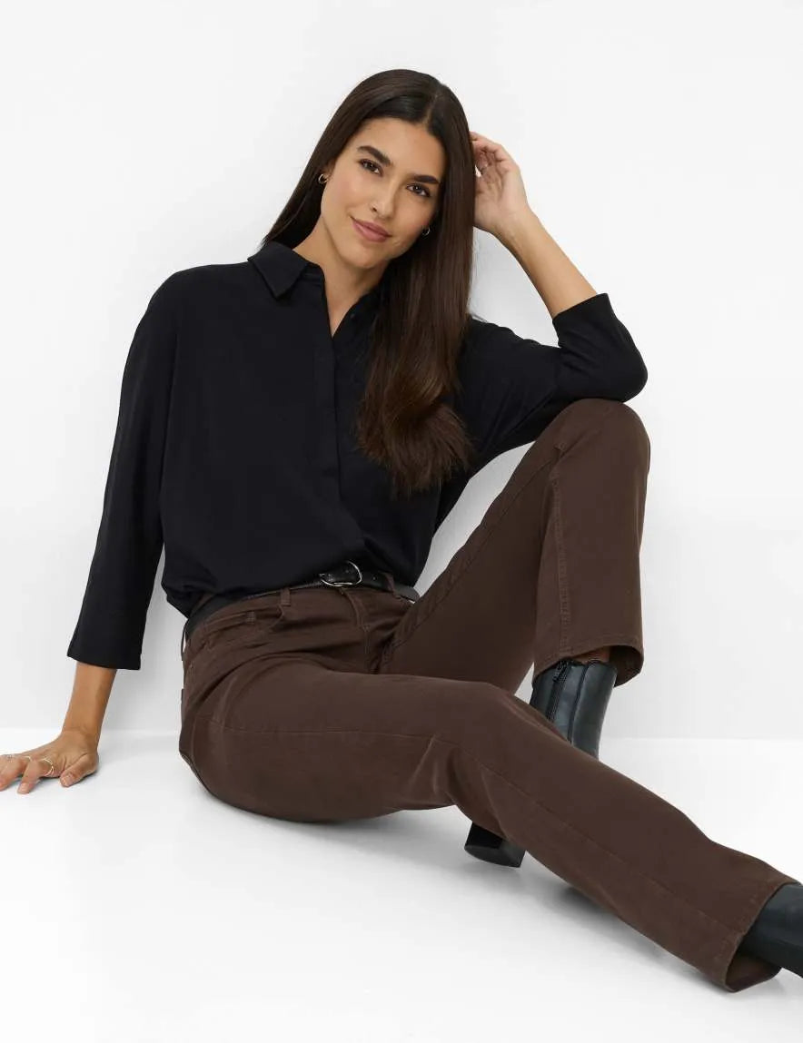 Brax Femficksjeans Mary med Raka Ben Dark Choco