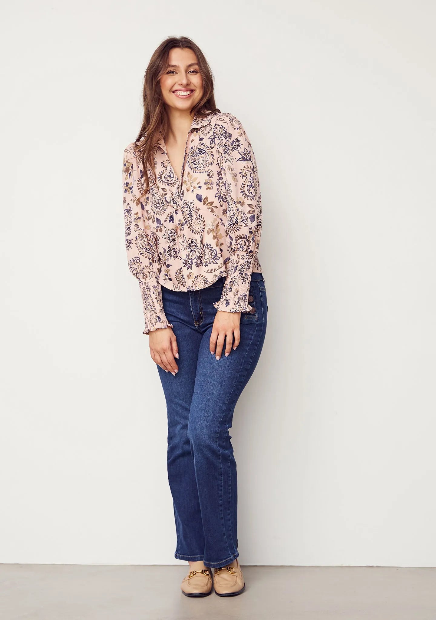 I SAY Como Flare Jeans Med Knappar Dark Denim