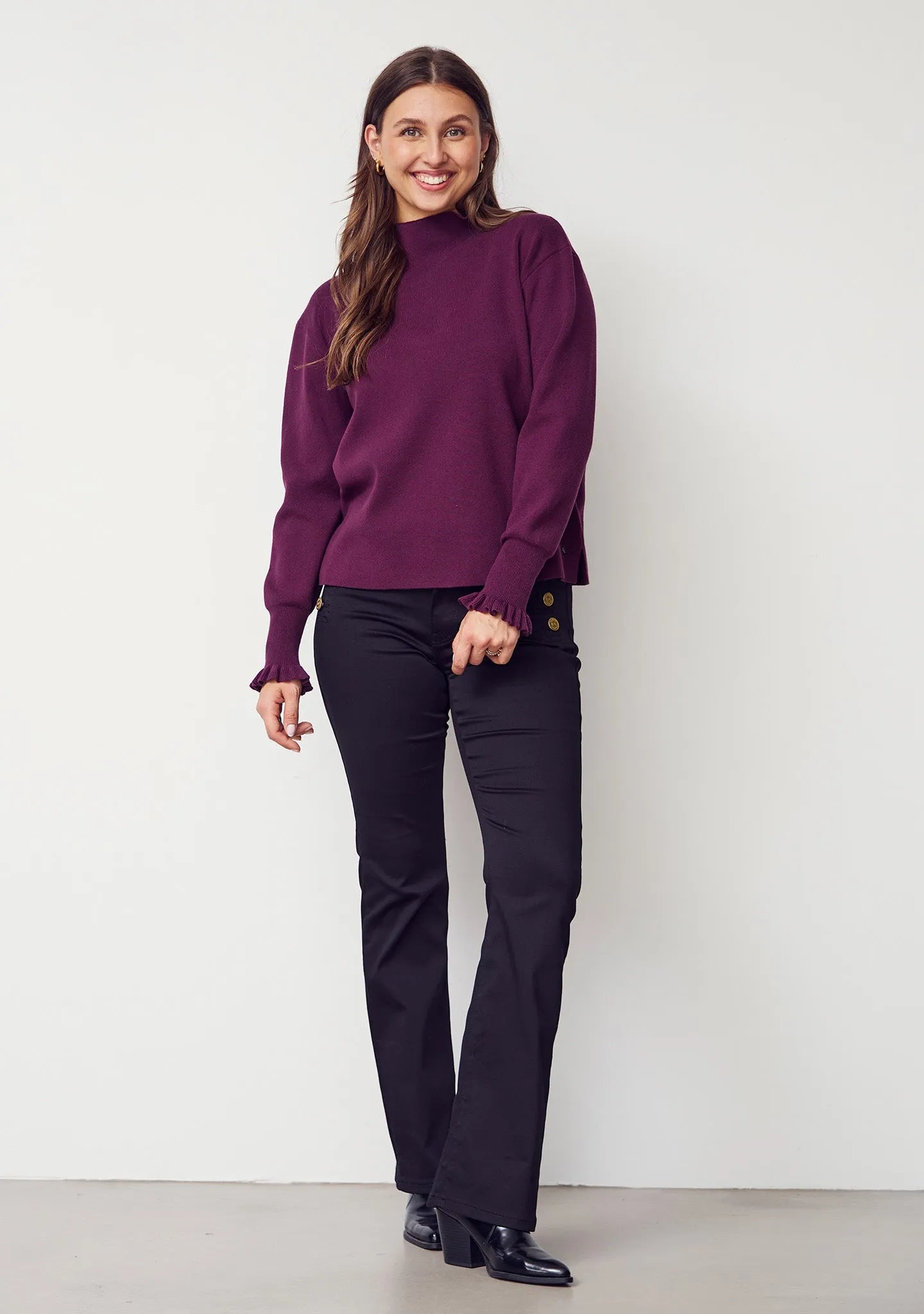 I SAY Lido Långa Jeans Med Knappar Svart