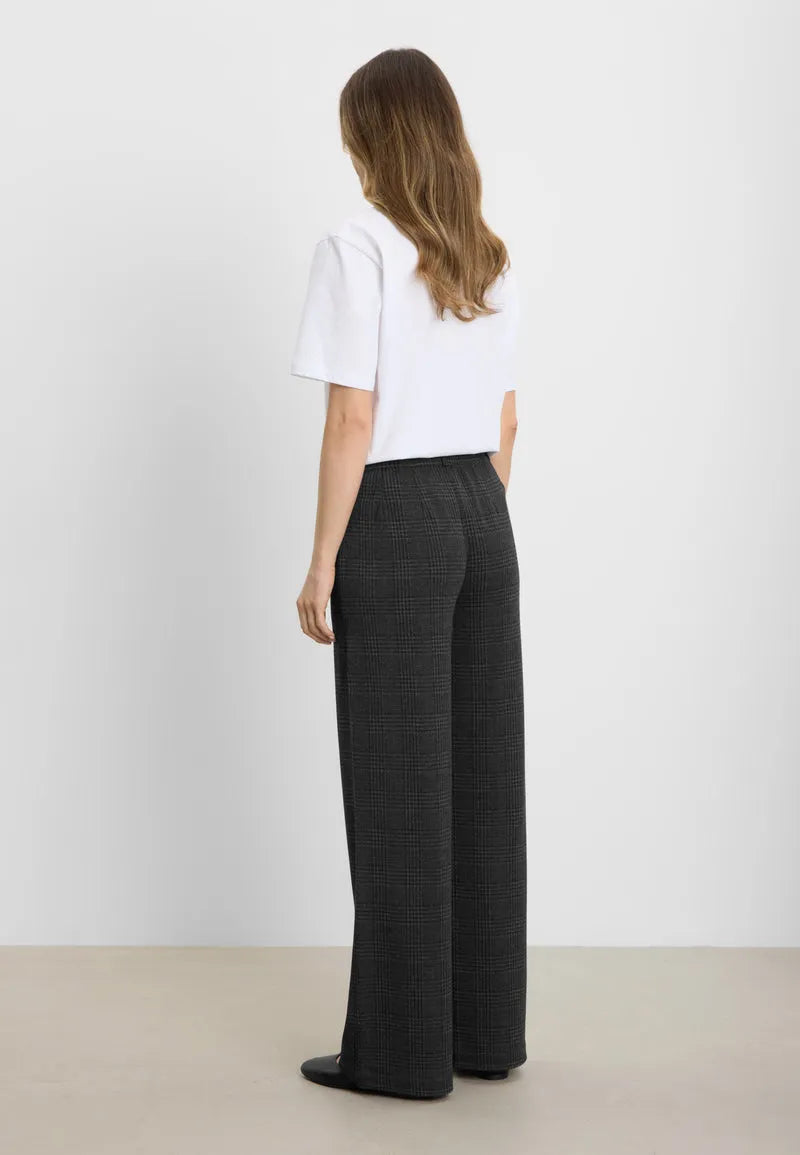 LAURIE BYXOR Donna Loose Medellång Anthracite Check