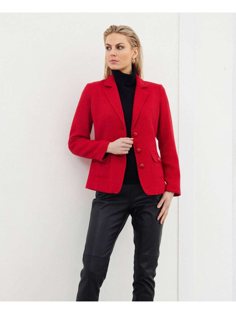 MICHA Mjuk tweedjacka Red