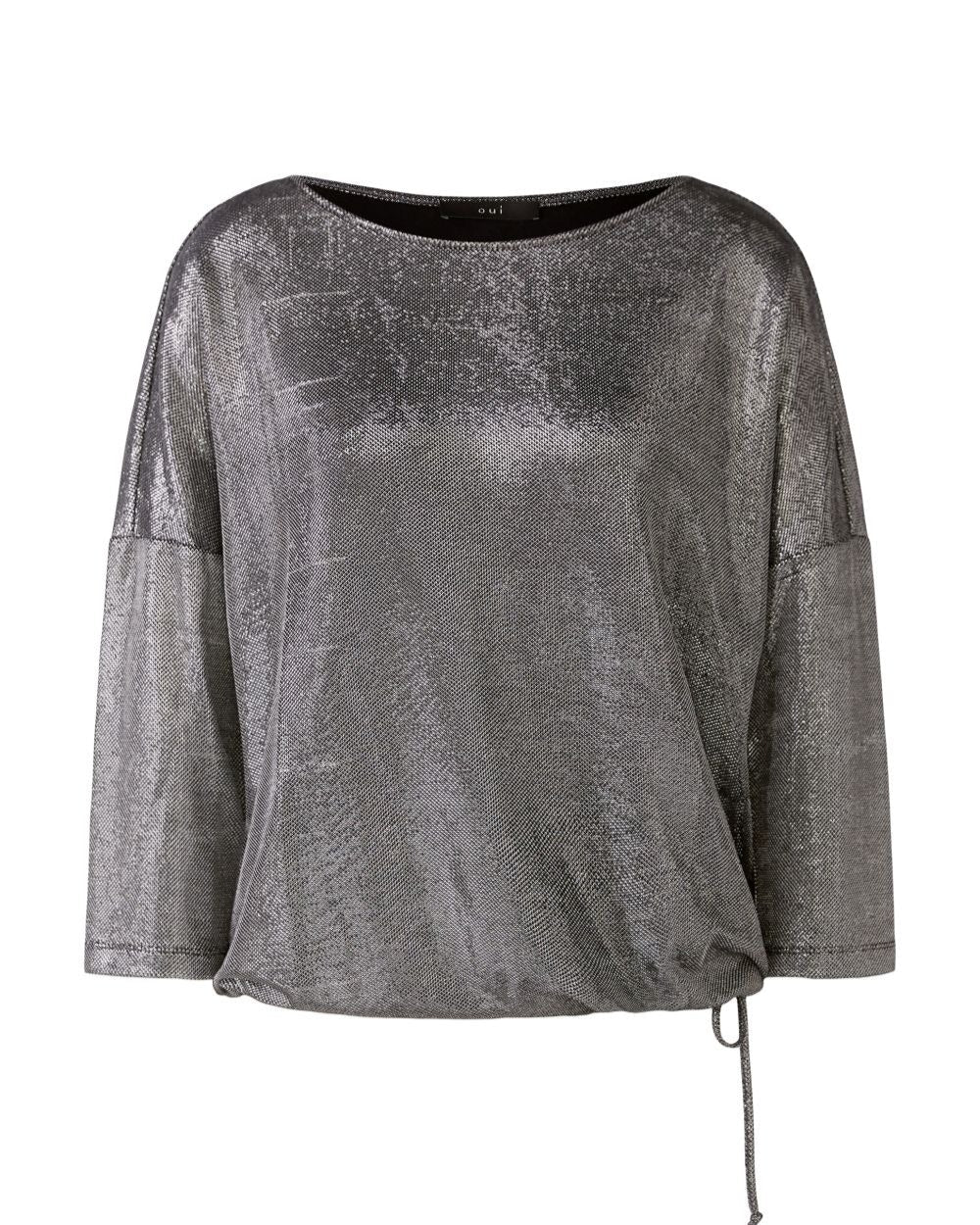OUI T-Shirt Grey silver