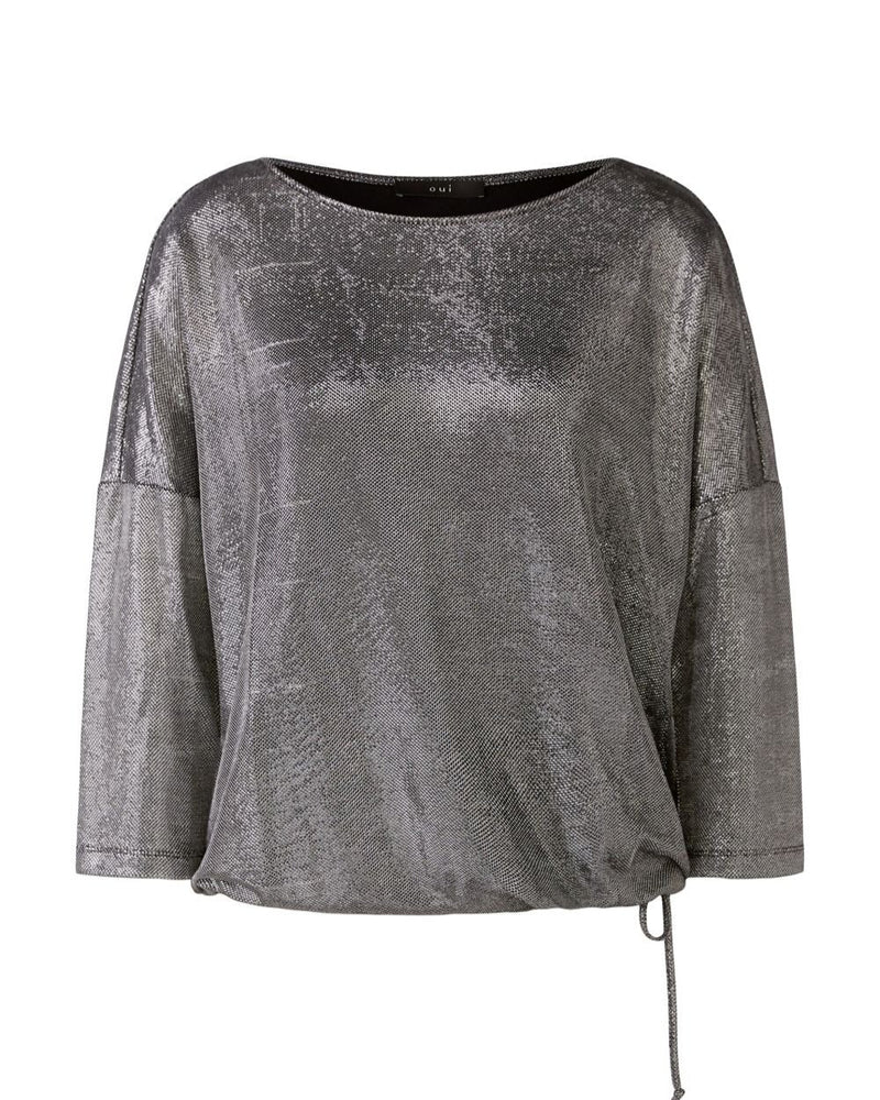 OUI T-Shirt Grey silver