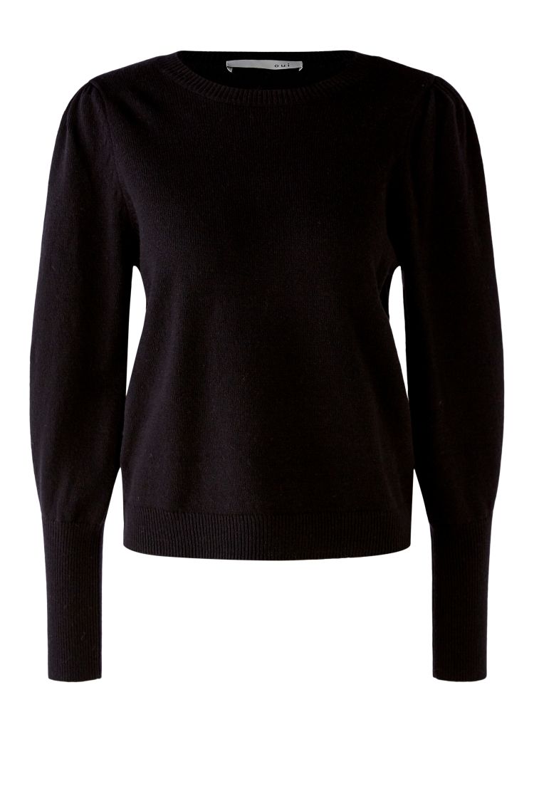 OUI Snygg Stickad Tröja Black