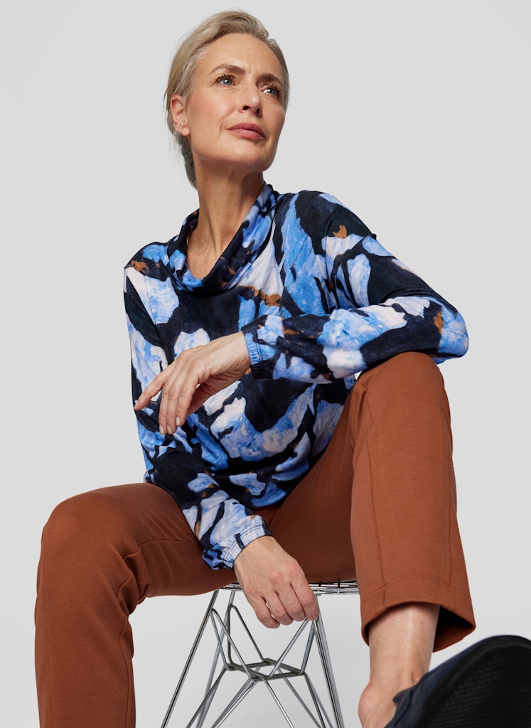 Rabe Top med all-over tryck Navy