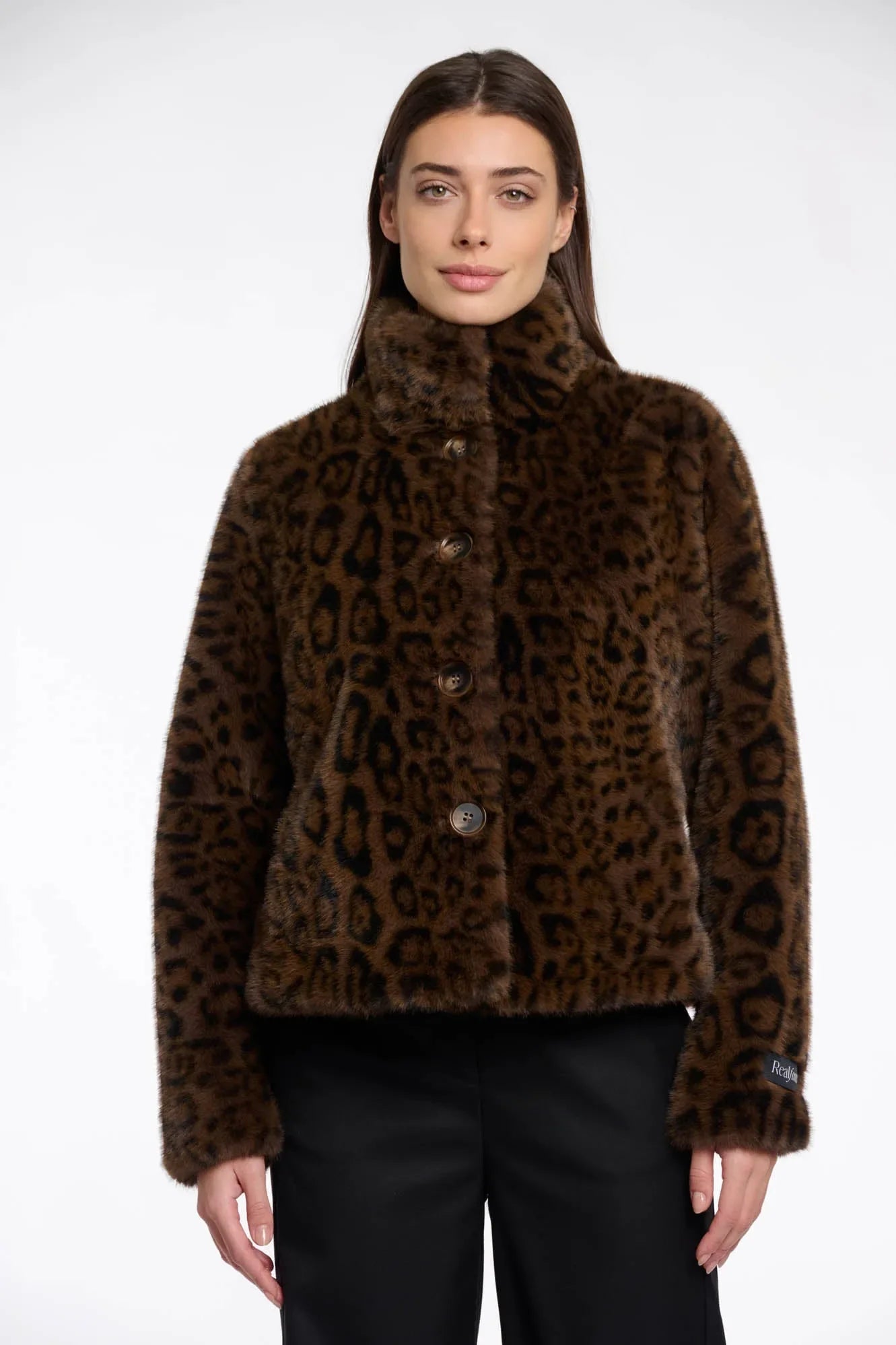 Rino & Pelle Fuskpälsjacka Vie Leopard