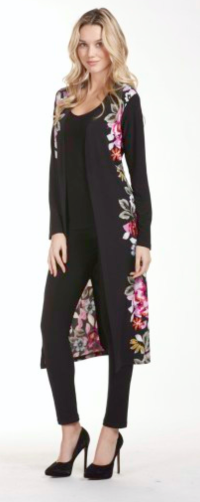 Frank Lyman Throw Over Flower Black