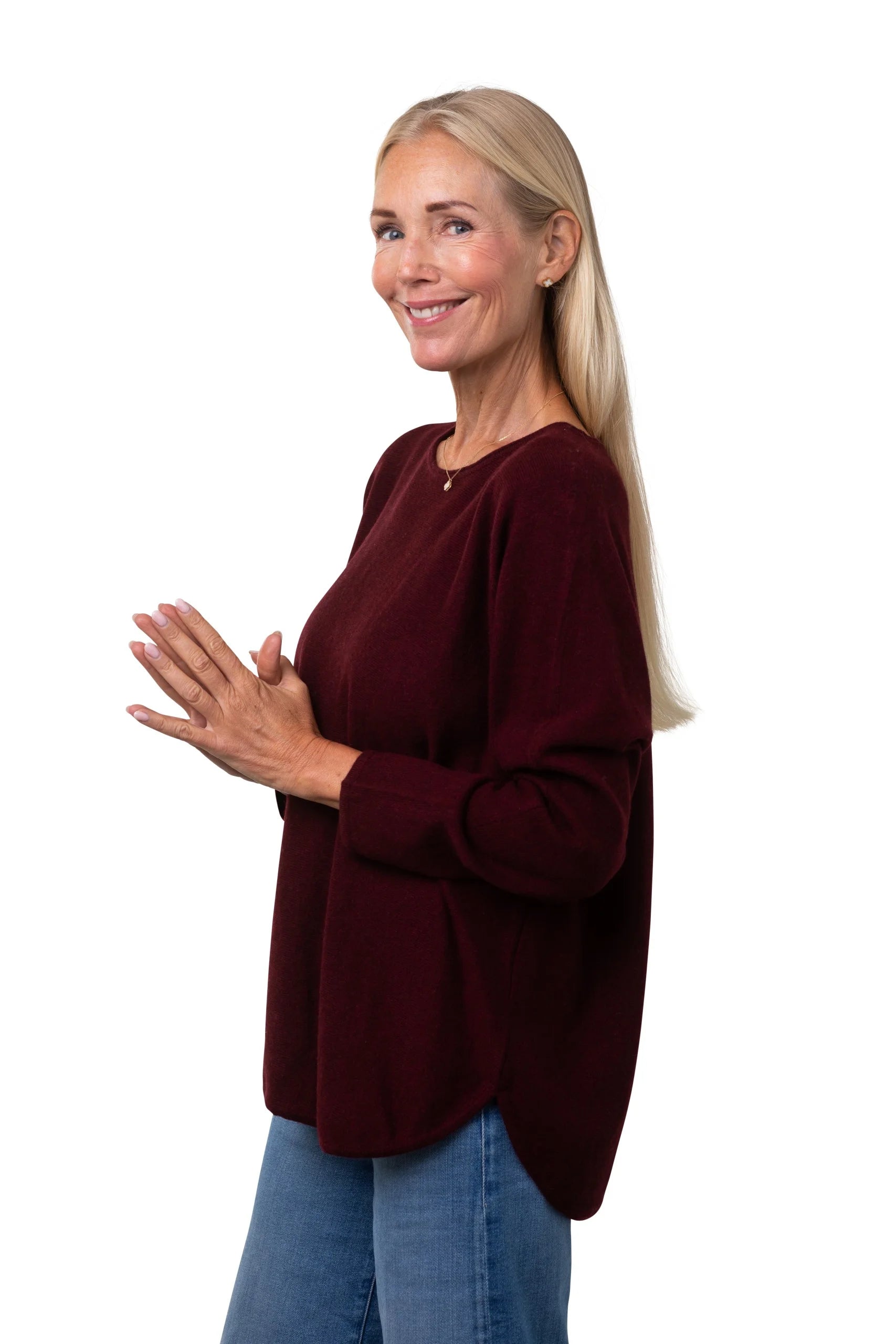 8Design Anna Kashmirtröja Bordeaux