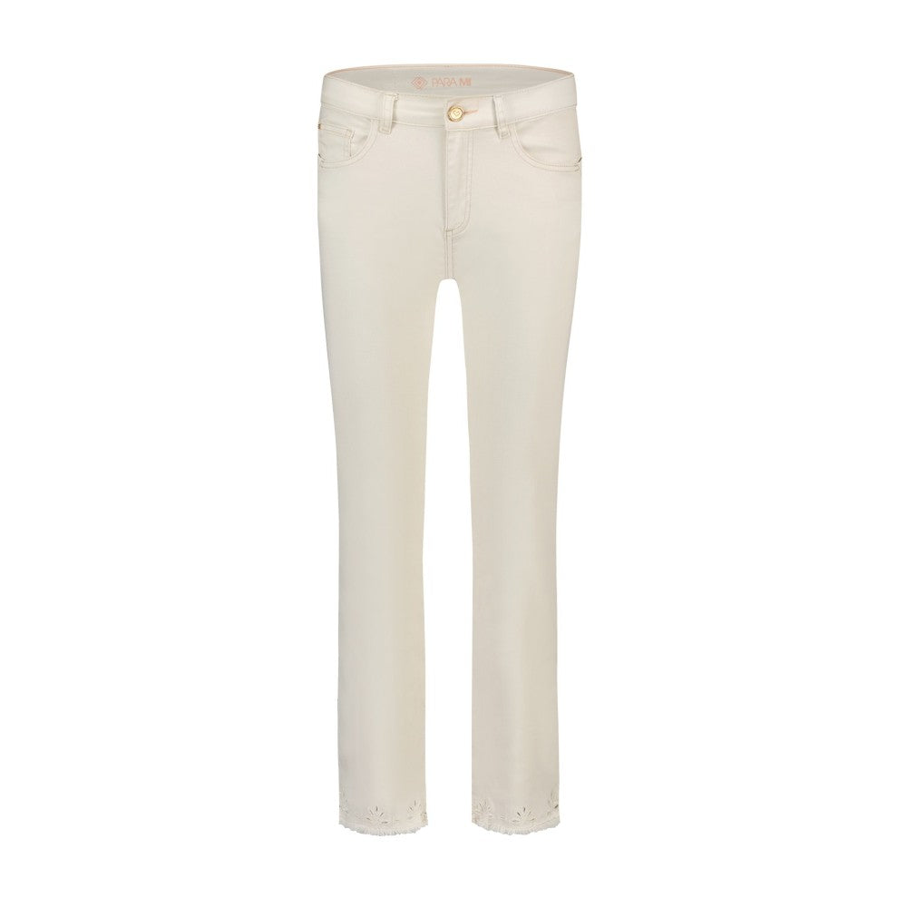 PARA MI Kim Ajour Color Denim Byxor Off White