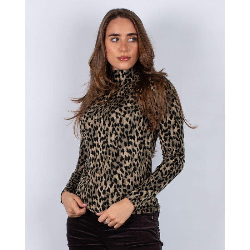 Red Button Rolinde leopard Långärmade Topp Mud