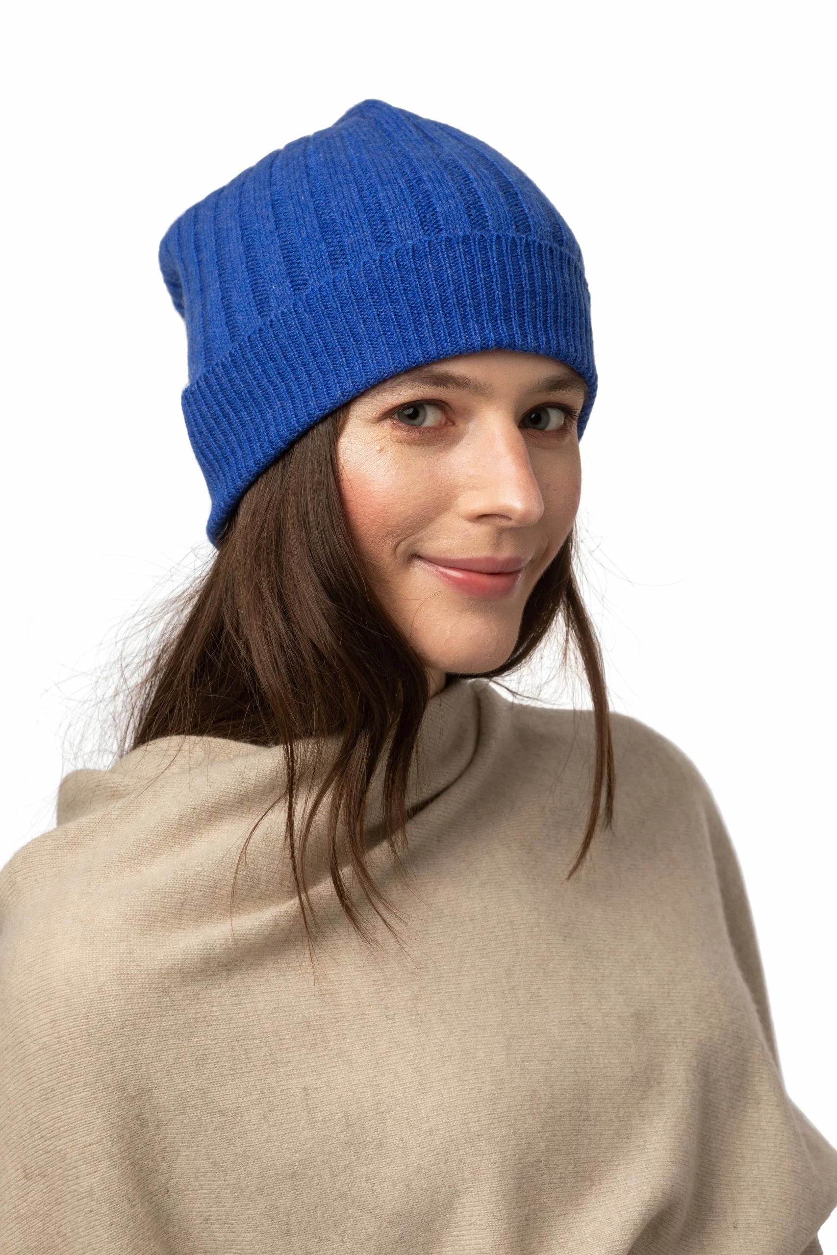 8Design Ribbad Kashmir Mössa Skarp blå