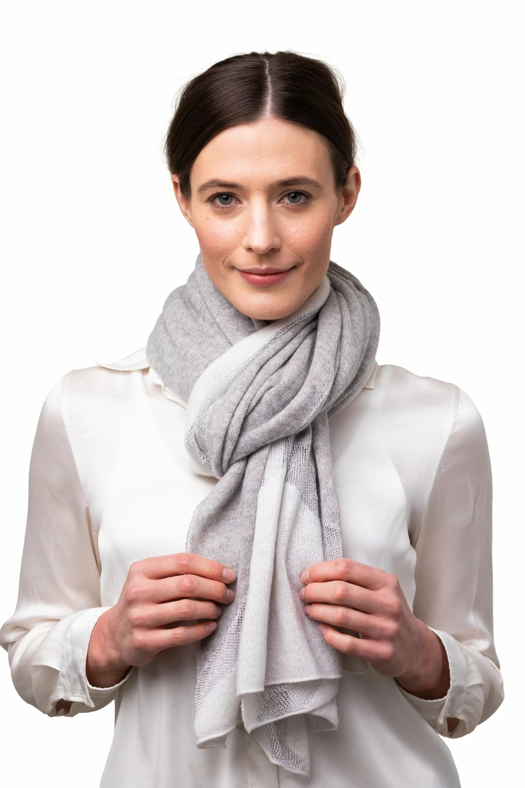 8Design Kashmirsjal Grå/Natur/Silver