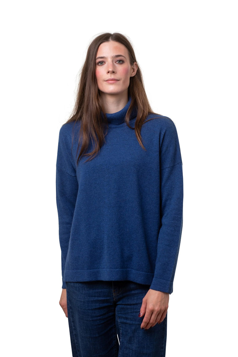 8Design Polotröja i Kashmir Klassik Jeans Blue