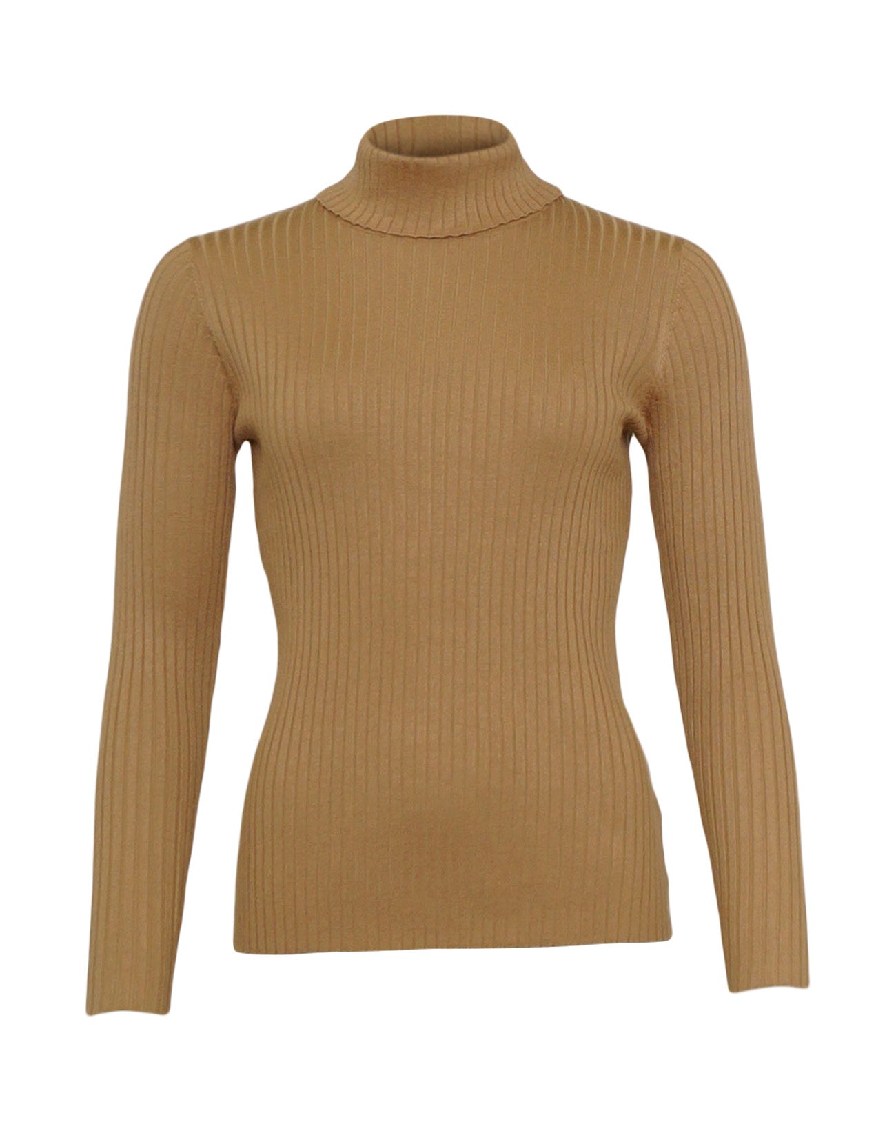 Micha Stickad Polo Rib Camel
