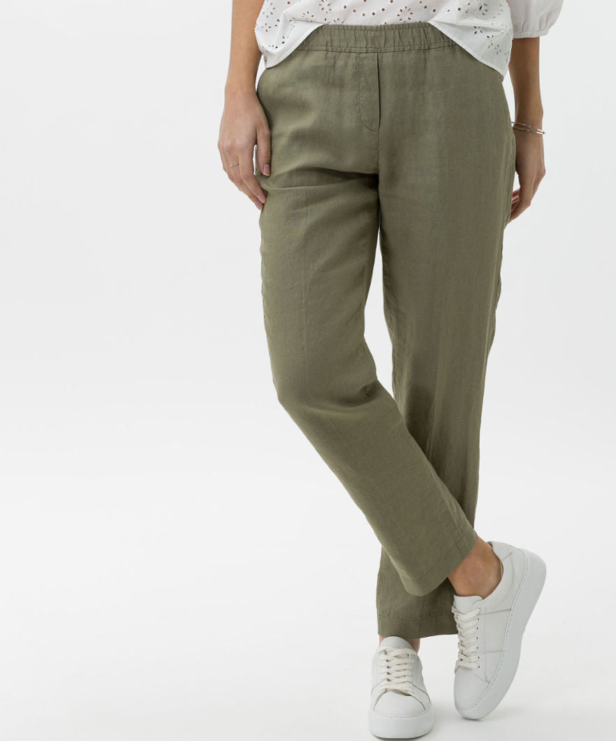 BRAX Maron Linnebyxor Olive