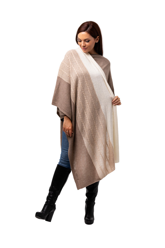 8Design Flätad Kashmir Sjal Beige