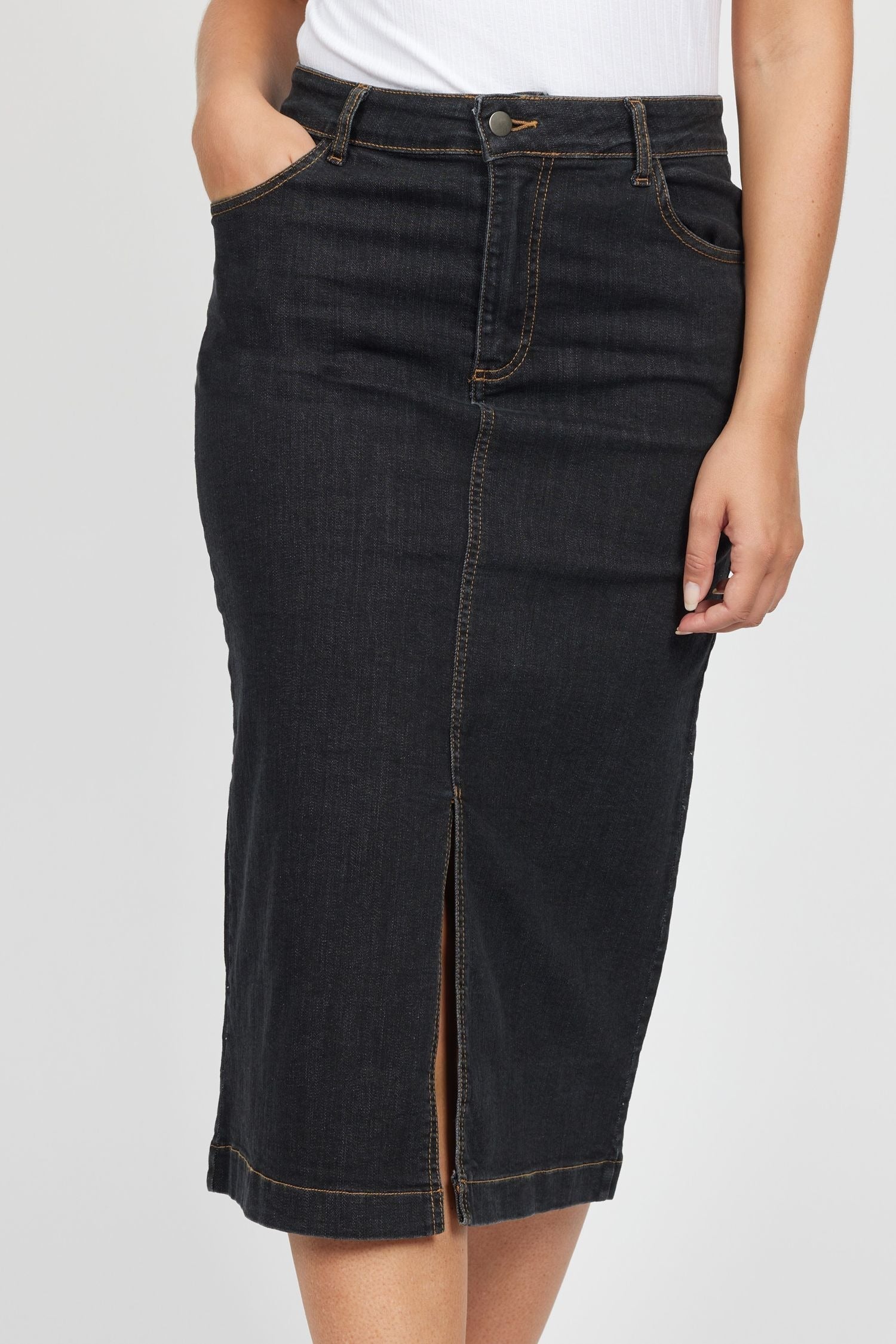 2BIZ Givia Denim Kjol Black
