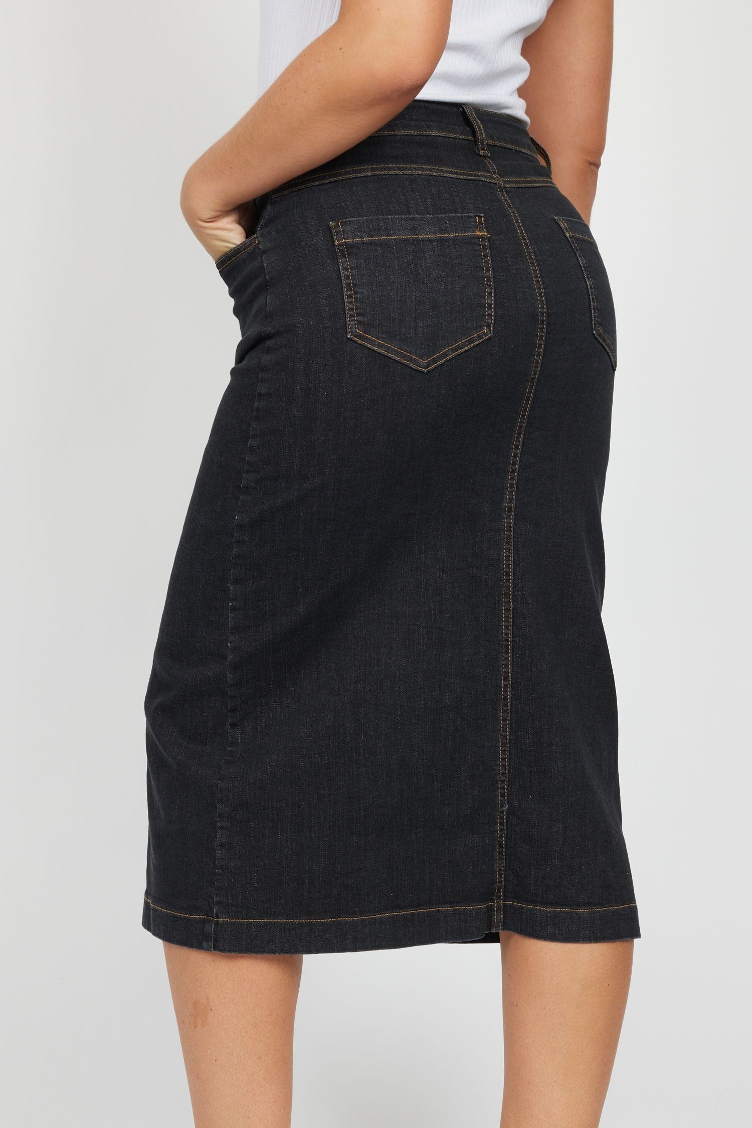 2BIZ Givia Denim Kjol Black