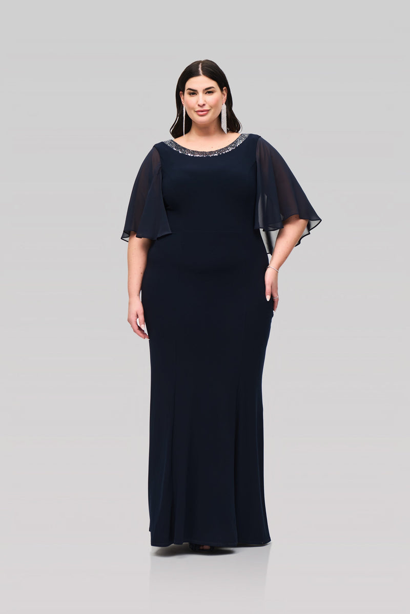 Joseph Ribkoff Silkeslen klänning Midnight Blue