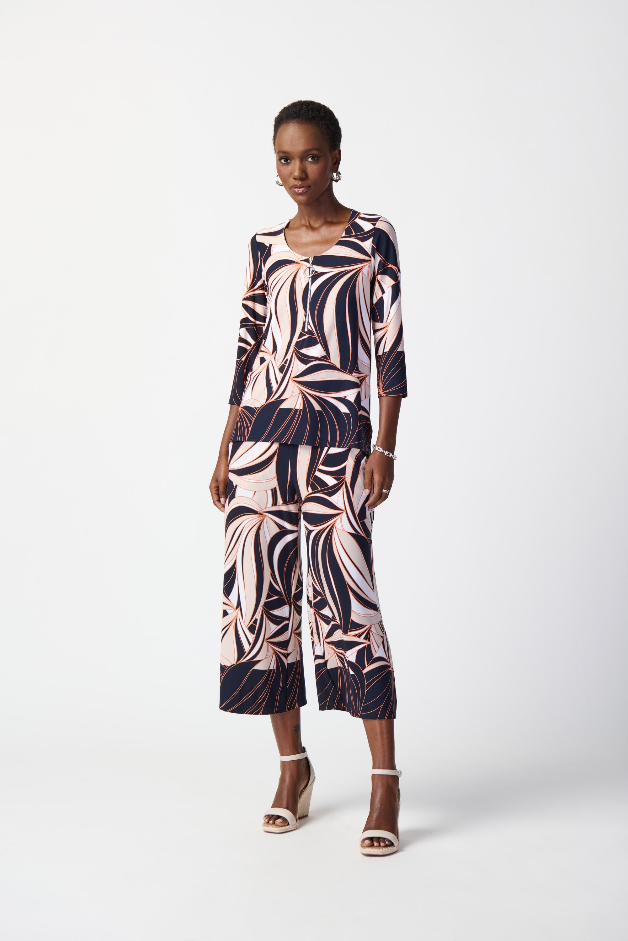 Joseph Ribkoff Tropical topp Midnight Blue-Multi