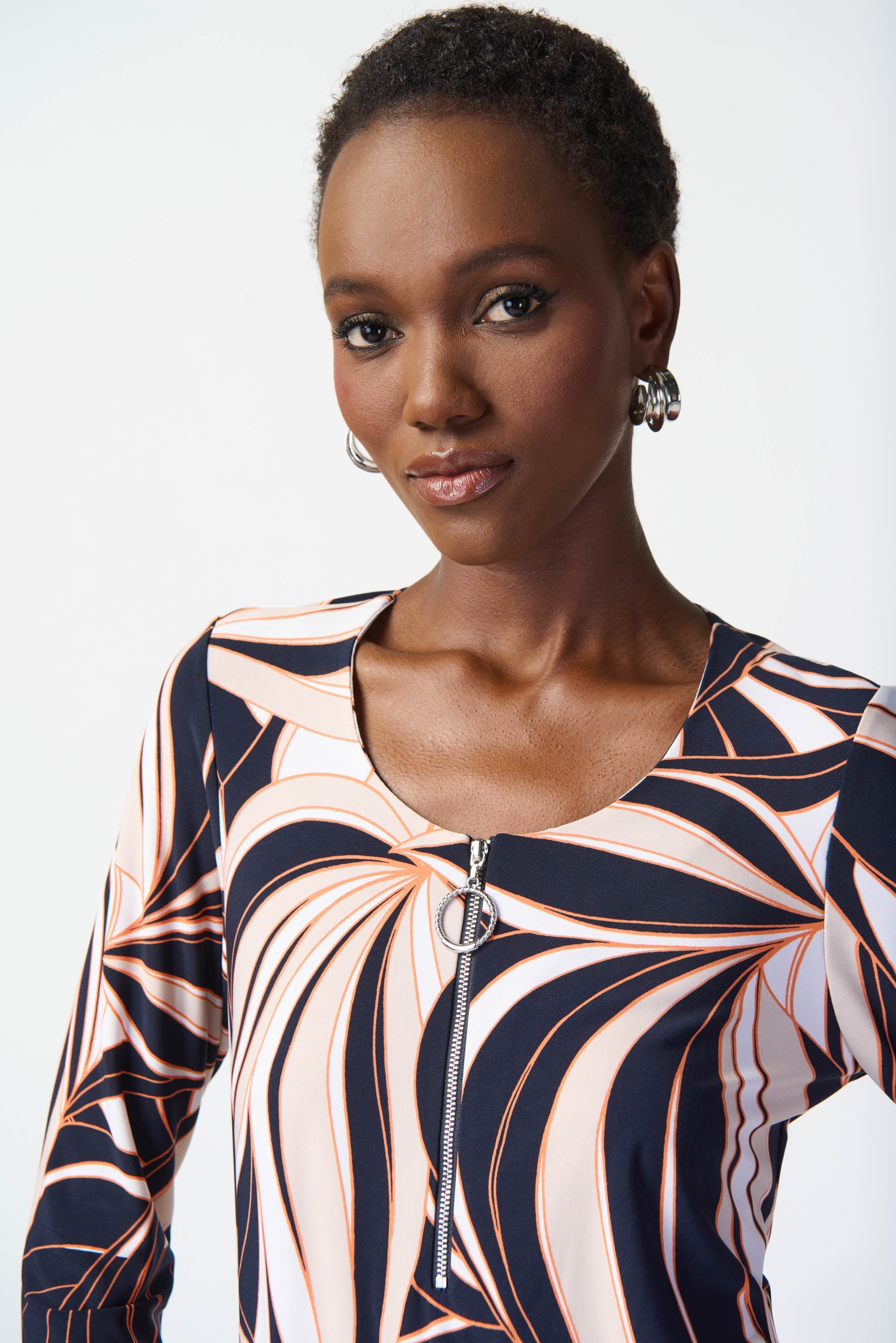 Joseph Ribkoff Tropical topp Midnight Blue-Multi