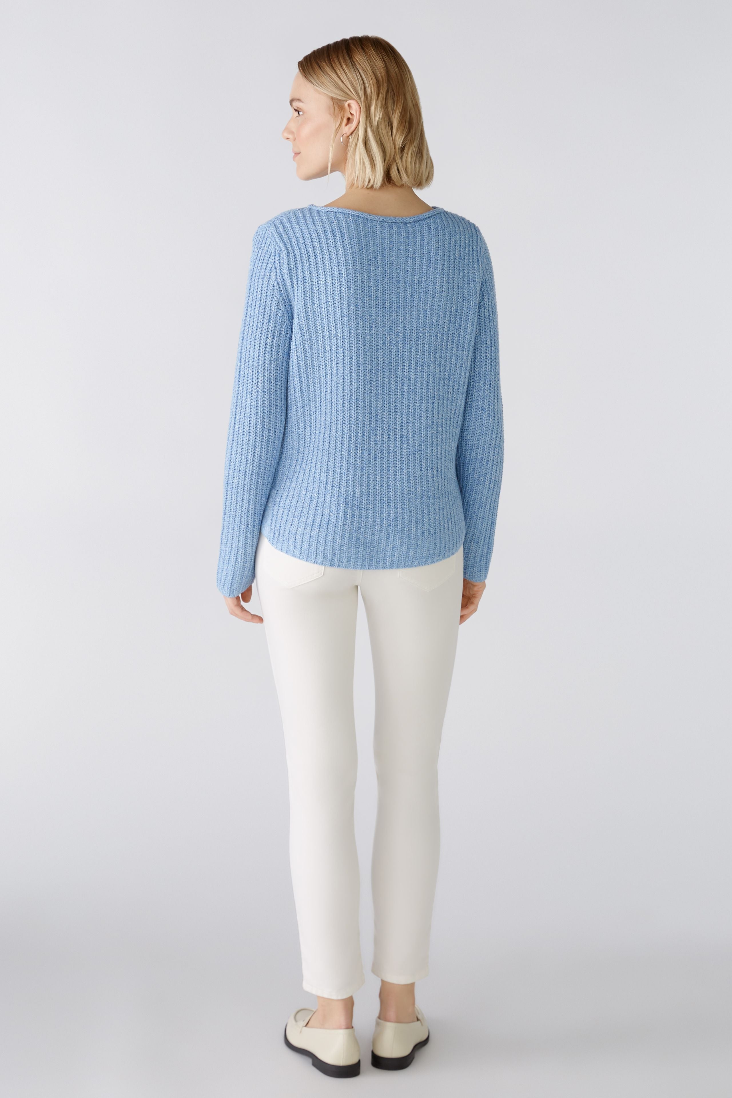 OUI Naolin tröja bomullsblandning Blue white