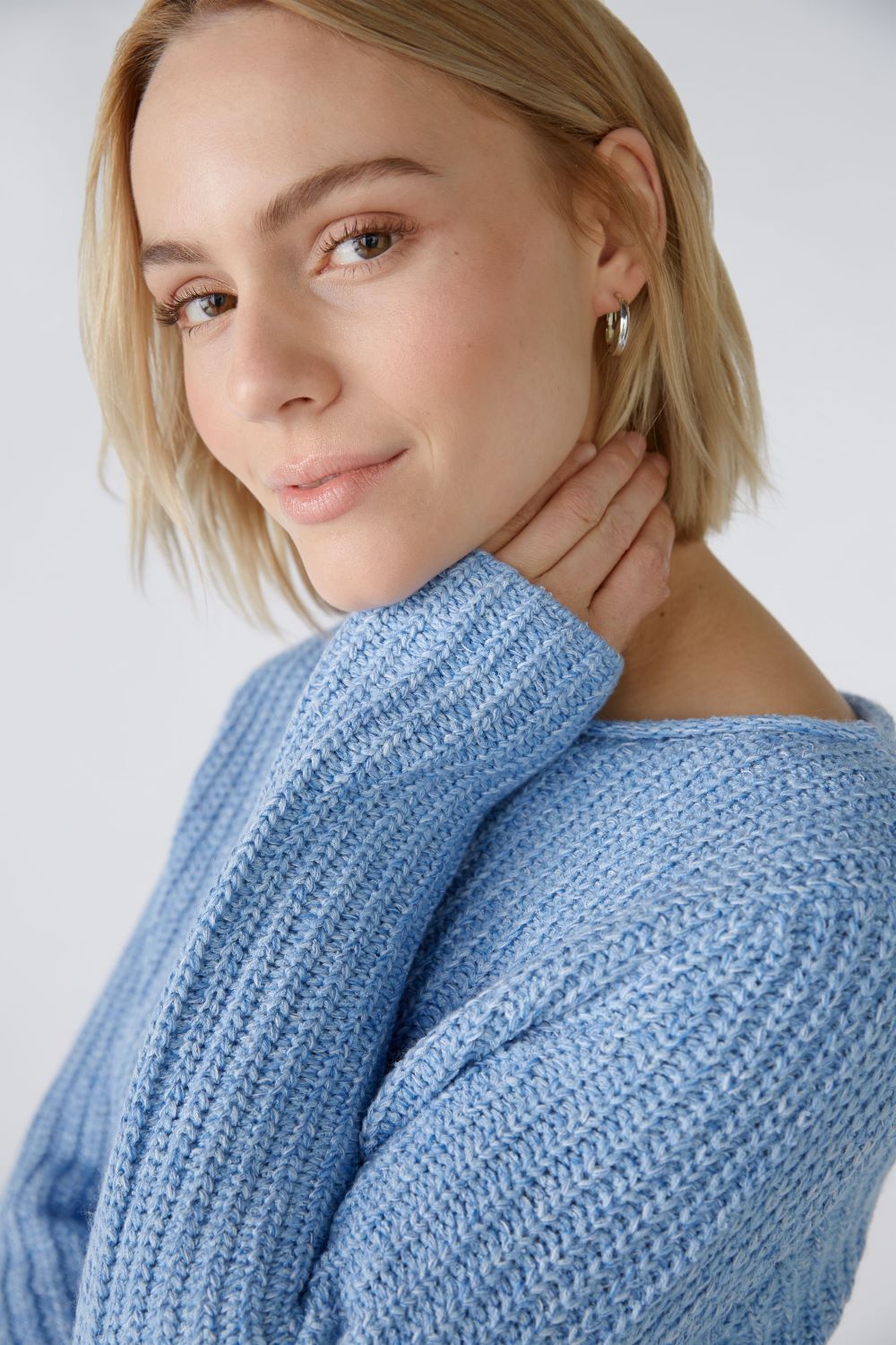 OUI Naolin tröja bomullsblandning Blue white