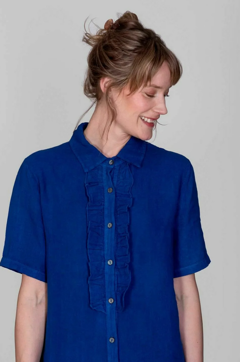 Maja Roos Lausanne Linneklänning Sharpblue