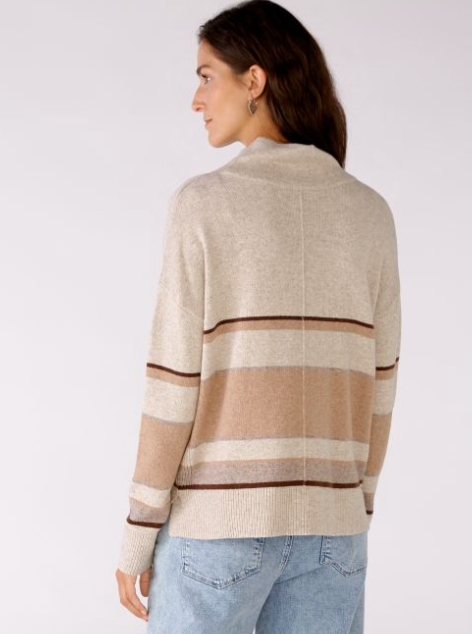 OUI Stickad Tröja Camel Brown