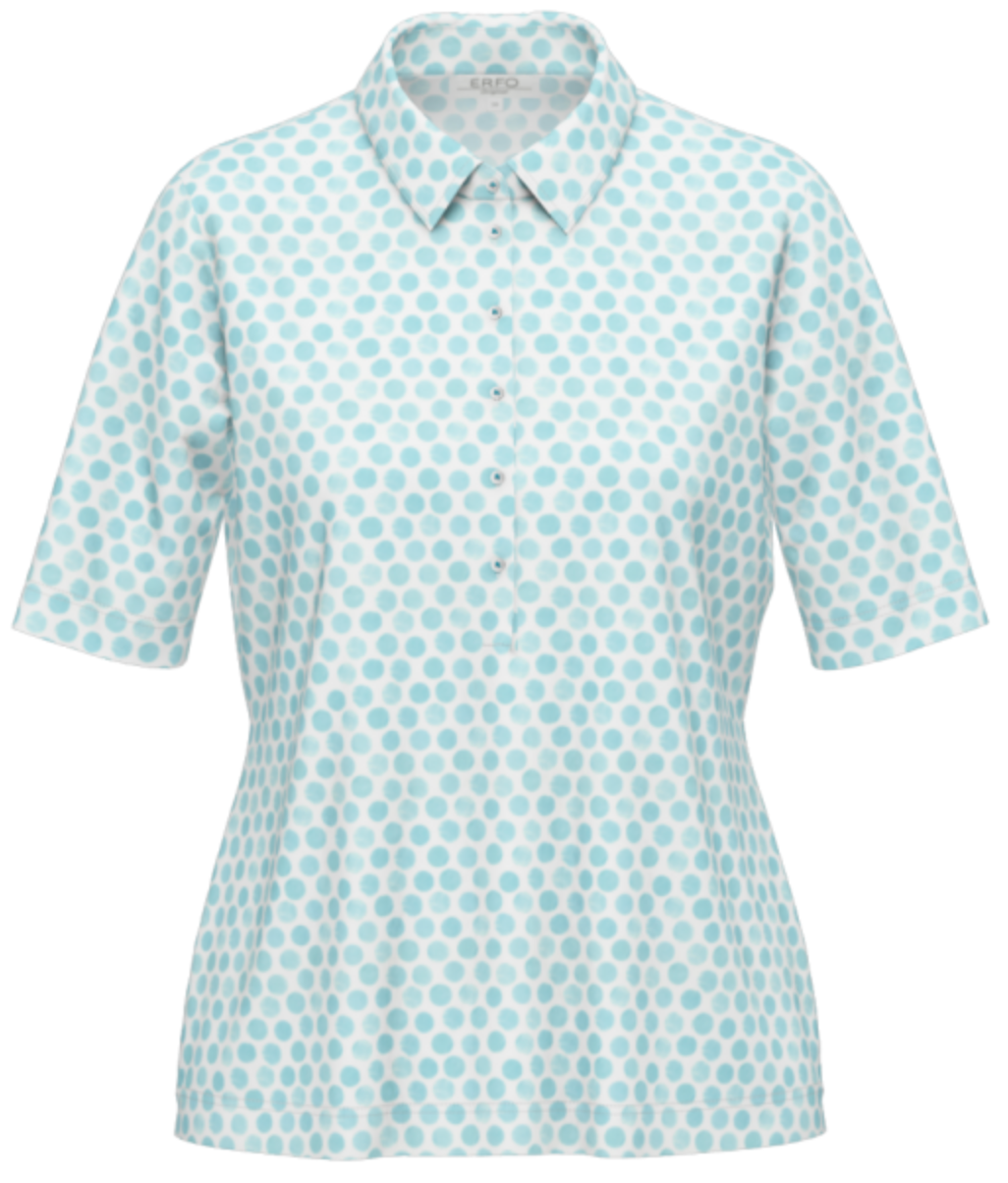 Erfo Mönstrad Skjortblus Muster Aqua