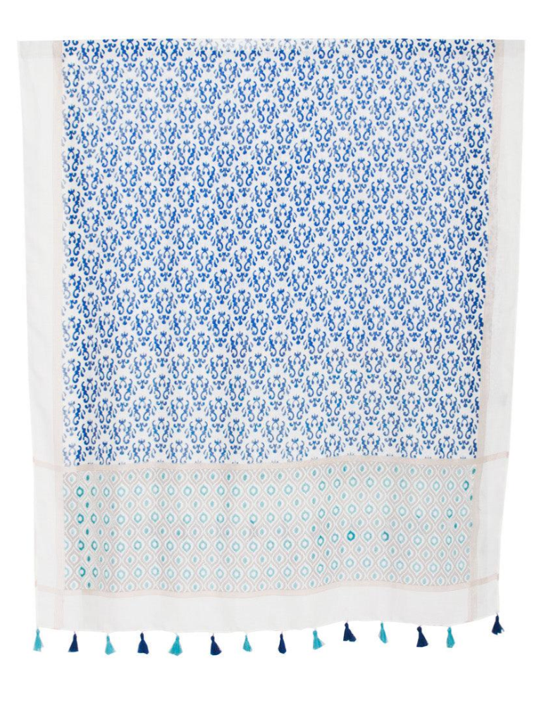 Smashed Lemon Scarf White Blue
