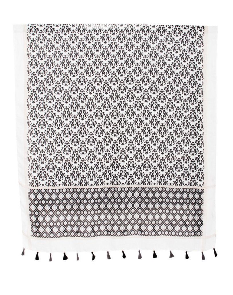 Smashed Lemon Scarf Svart Vit
