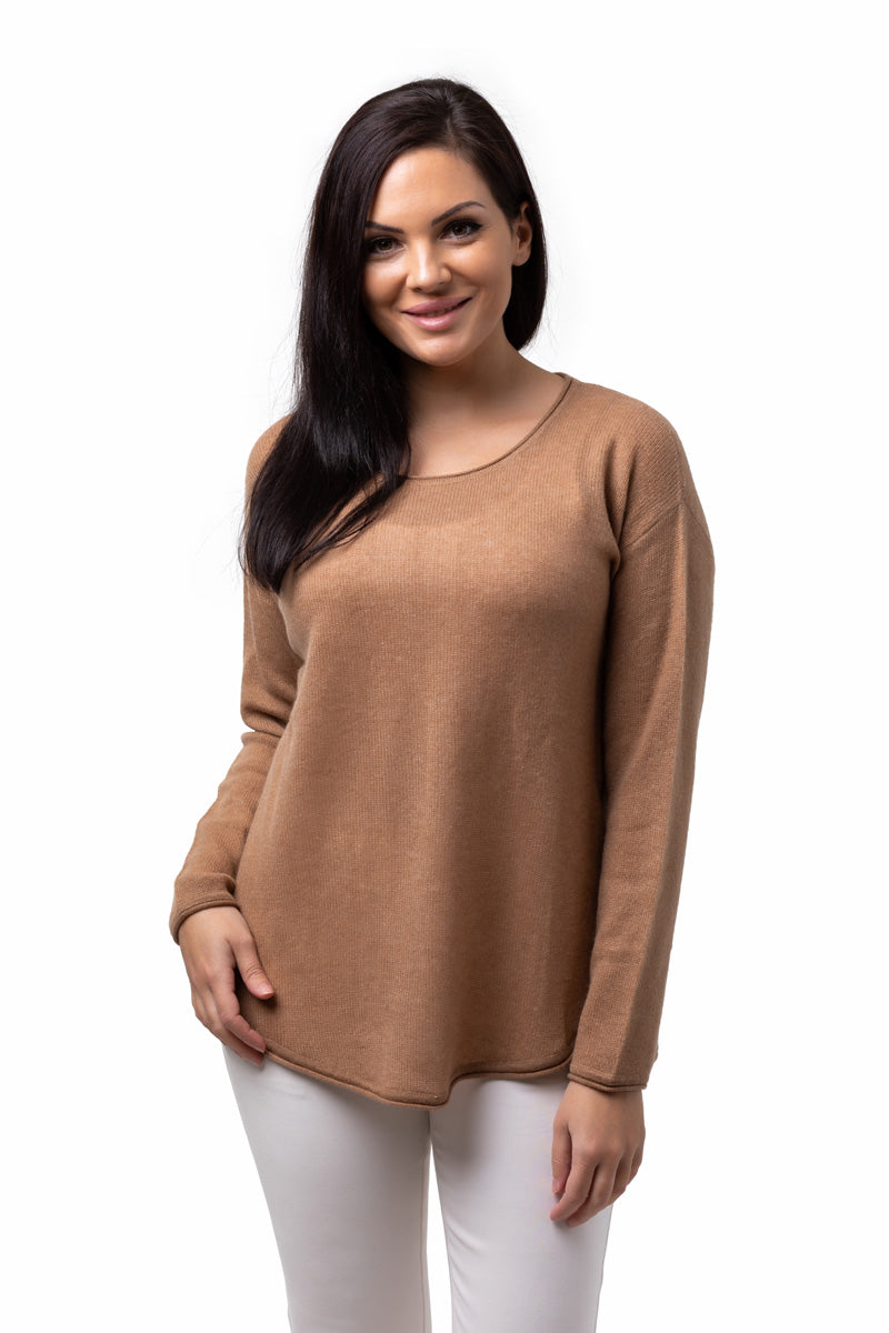8Design Emelie Tröja – Rundhals Nougat