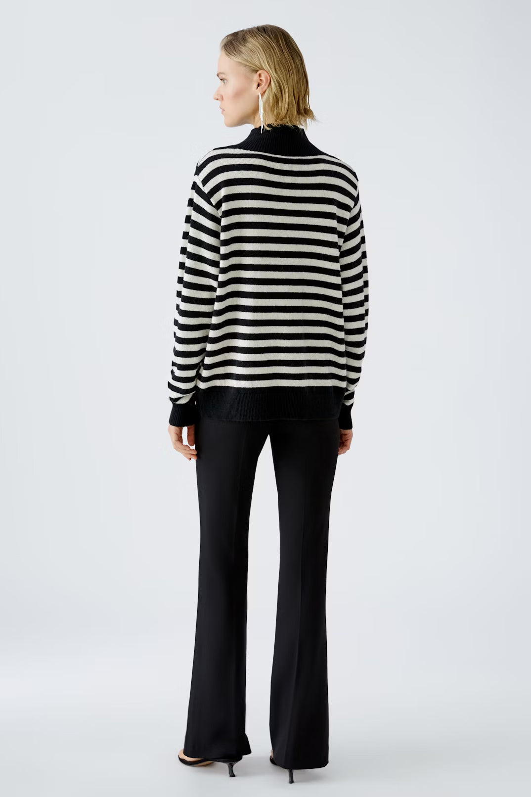 OUI Randig Tröja Black offwhite