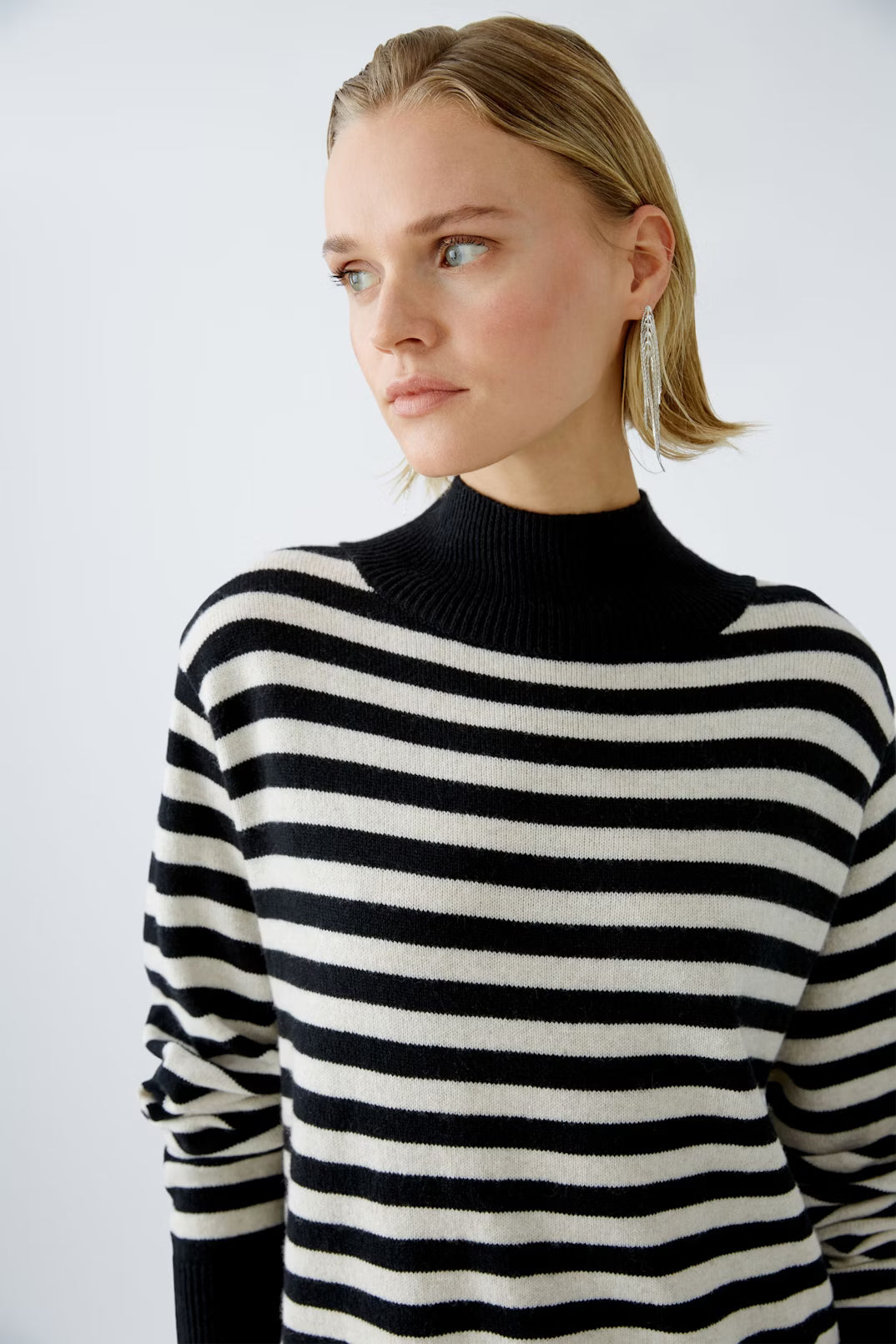 OUI Randig Tröja Black offwhite