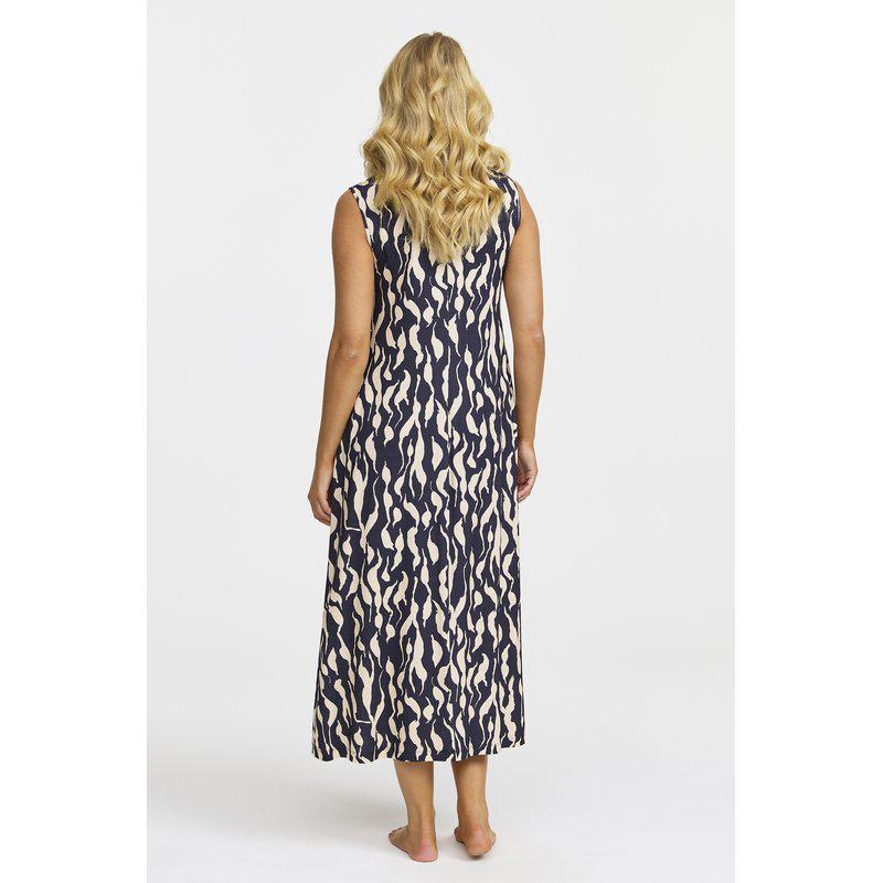 Cotonel Mönstrad Klänning Navy/Beige