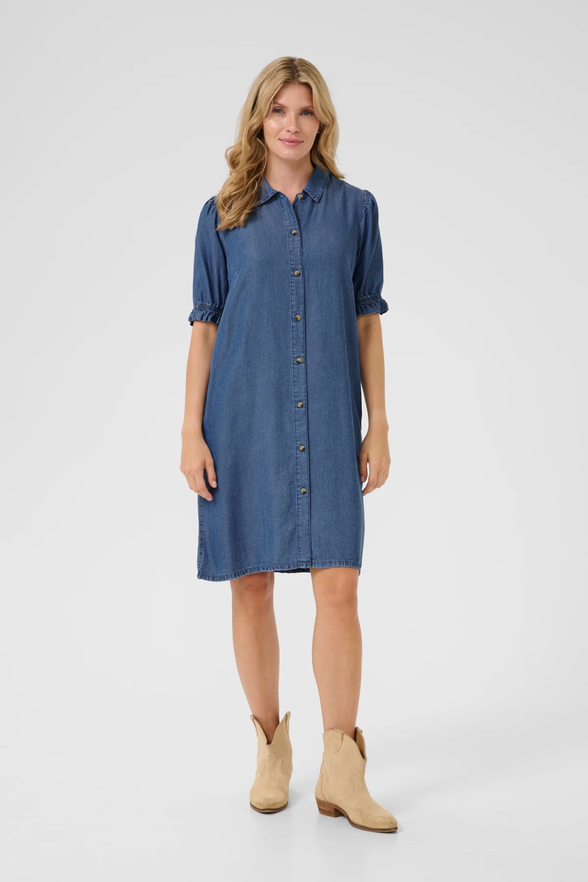 Cream Molly Klänning Toronto Medium Blue denim