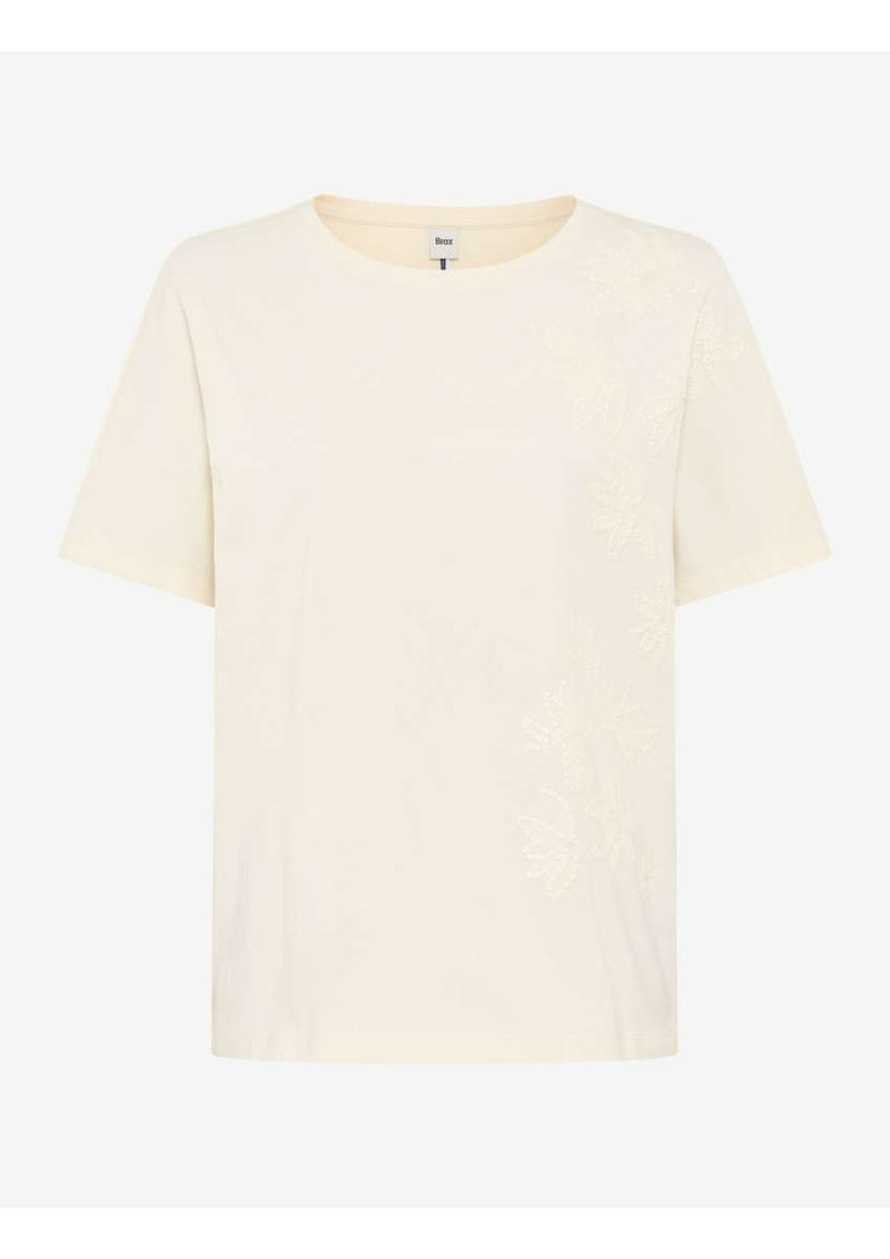 Brax T-Shirt med Blommönster Ljusbeige