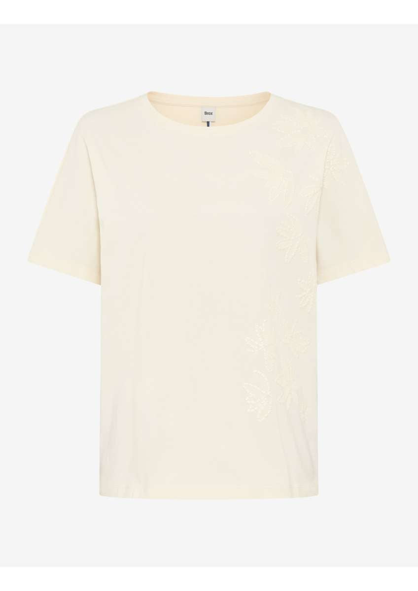Brax T-Shirt med Blommönster Ljusbeige